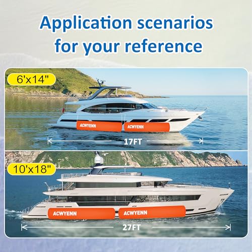 Inflatable Large Boat Dock Bumpers and Fenders for Docking - size: 10'x18" Orange