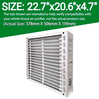 MERV 11 Pleat Air Filter Compatible with Trane FLRQB5AH23M11 QuikBox, 22.7"x20.7"x4.7", 2-Pack