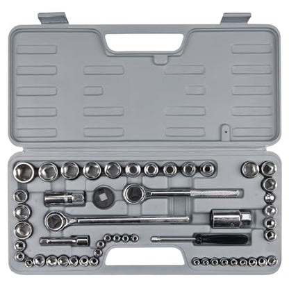 Performance Tool W1172 SAE/Metric 52-Piece Socket Set (1/4-Inch, 3/8-Inch & 1/2-Inch Drive) - size: 52-Piece (Pack of 1), style: Socket Set