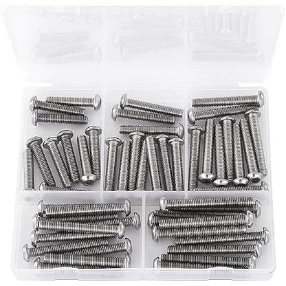 M6 x 30mm 35mm 40mm 45mm 50mm Button Head Socket Cap Screws Bolts 304 Stainless Steel Metric Allen Hex Drive, Machine Fully Threaded, Assortment Kit 50PCS - size: M6 x 30/35/40/45/50mm (50PCS)