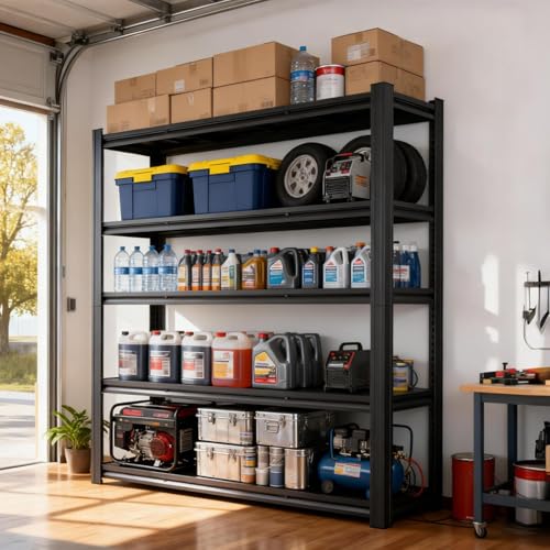 Garage Shelving , Heavy Duty Storage Shelves Metal Shelf Unit (84H*62W*24D) - size: 84"H x 62"W x 24"D