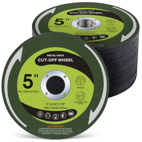 50 PCS Cut Off Wheels 5" x.040 x7/8" Cutting Discs for Angle Grinders 5 Inch Metal and Stainless Steel Cutting Wheel - style: 5 inch