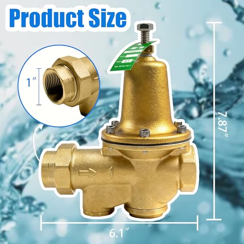 LF25AUB-Z3 1" Water Pressure Reducing Valve,Lead-Free Cast Copper Silicon Alloy,NPT Female Union x NPT Female Outlet,Polymer Seat, Adjustable Pressure 25 to 75 psi, Maximum 300 psi