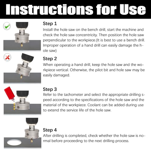 16PCS 5/8''-2'' Carbide Hole Saw Kit for Metal, Heavy Duty Holesaw