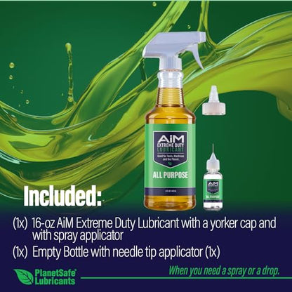 PlanetSafe Lubricants AiM Exercise Equipment Lube Kit, 16 oz + 0.25 oz - size: Medium Bundle