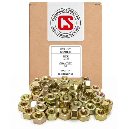 1/4-20 USS Hex Head Nuts, Grade 8 (50 Pieces) - size: 1/4-20 Hex Nut 50pcs