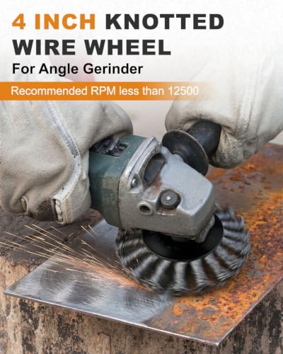 9 Pack 4 Inch Wire Wheel for 4 1/2 Angle Grinder, with 5/8" Thread Arbor