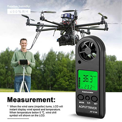 Anemometer Handheld, Air Flow Velocity Meter up to 67mph Light Weight 53g - color: 816B Pocket