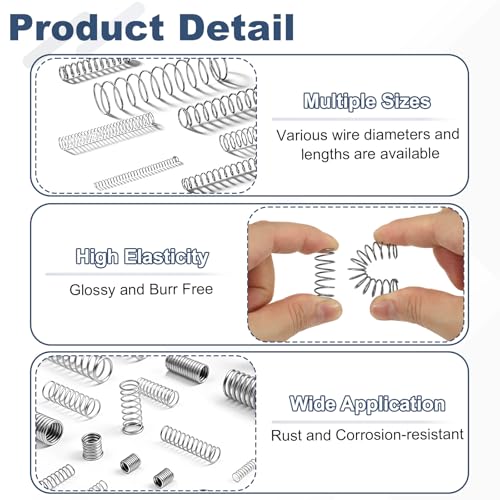 uxcell 50Pcs 304 Stainless Steel Compression Springs,0.8mmWD, 6mm ODx45mm L - size: 6mmx45mm