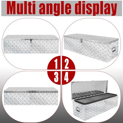 39x13x11 Inch Heavy Duty Pickup Storage Box Diamond Plate Portable Toolboxes Aluminum Underbody Truck Tool Box with Buckle Lock and Keys Suitable for Truck Bed Pickup RV Trailer - size: 39" L x13" W x11" H