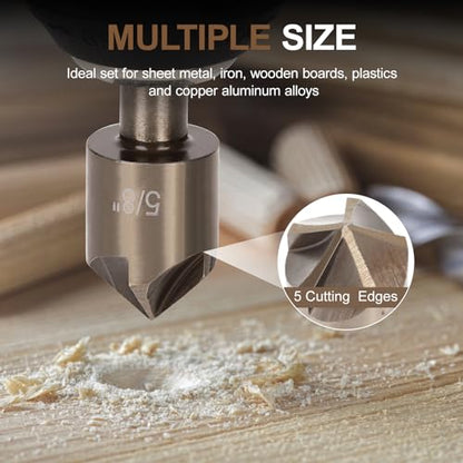 5 Pcs Step Drill Bit & 5 Pcs Countersink Drill Bit Set, Titanium High Speed Steel Step Drill Bit, 50 Sizes of Step Bits for Metal, HSS Step Bit with Aluminum Case for DIY, Multiple Hole Stepped Up Bit - style: 11PCS Step Drill Bits Set