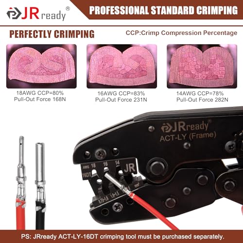 JRready DW1017 4 Pin DT Connector Kit IP68 16-18 AWG, Stamped Pins, 6 Sets - size: 4 pin 6 sets