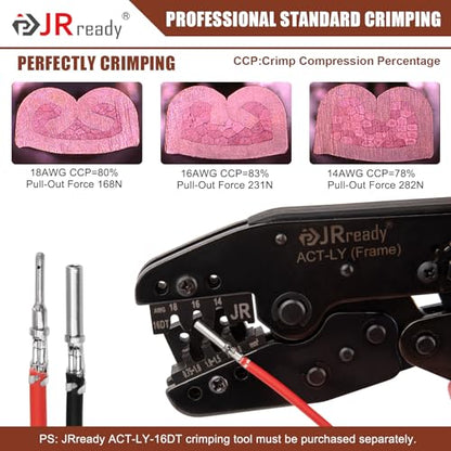 JRready DW1017 4 Pin DT Connector Kit IP68 16-18 AWG, Stamped Pins, 6 Sets - size: 4 pin 6 sets