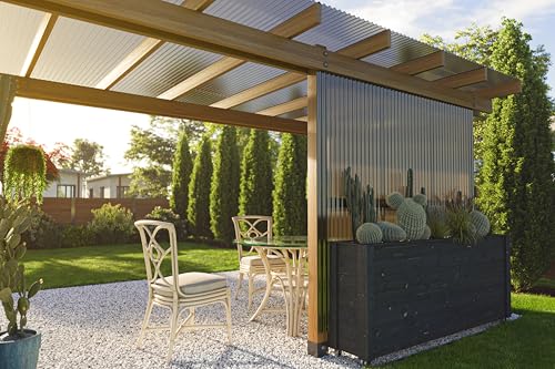 Clear Polycarbonate Black Corrugated Roofing Panels – 72” L x 21” W – Rainproof, Weatherproof & UV-Protected DIY Roof Sheets for Outdoor Projects (Set of 40)