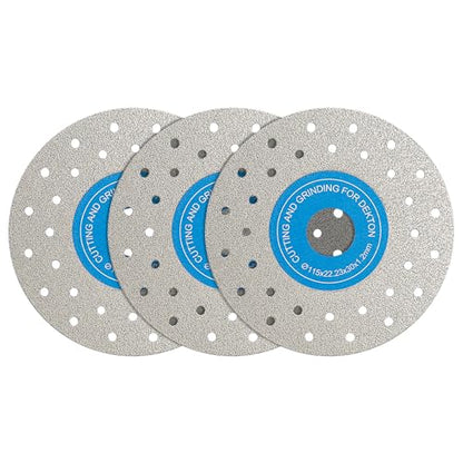 LOZLIN 4.5 Inch Diamond Saw Blade, Ultra Thin Tile Cutting Disc, Wet Dry Cutting for Ceramic Porcelain Marble Granite Stone, 4 1/2 Inch Cutting Wheel for Angle Grinder