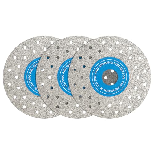 LOZLIN 4.5 Inch Diamond Saw Blade, Ultra Thin Tile Cutting Disc, Wet Dry Cutting for Ceramic Porcelain Marble Granite Stone, 4 1/2 Inch Cutting Wheel for Angle Grinder