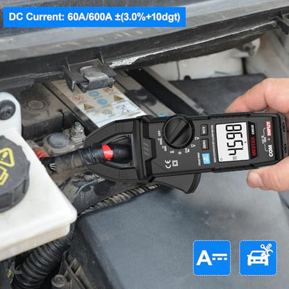 MESTEK Digital Clamp Meter Multimeter, TRMS 6000 Counts 600A Current Amp Volt Meter, Auto-Ranging Voltage Tester Measures AC DC Current Voltage Resistance Capacitance Temperature Diodes Continuity NCV