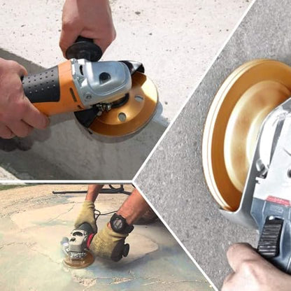 5-Piece Turbo Row Diamond Grinding Cup Wheel Set for Concrete Walls, Floors, Granite, Marble & Masonry, Yellow, Compatible with Angle Grinder