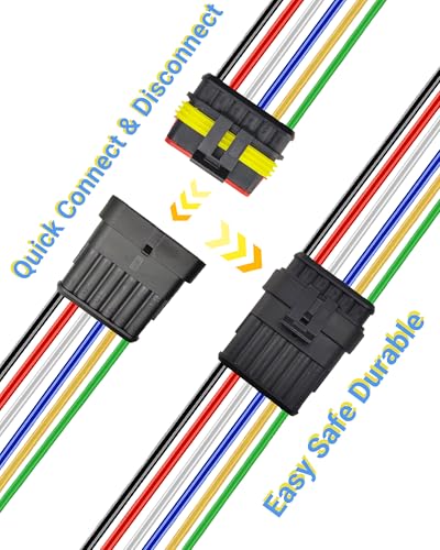 14AWG 6 Pin Waterproof Electrical Connector Quick Connect 3 Pack - size: 6 Pin