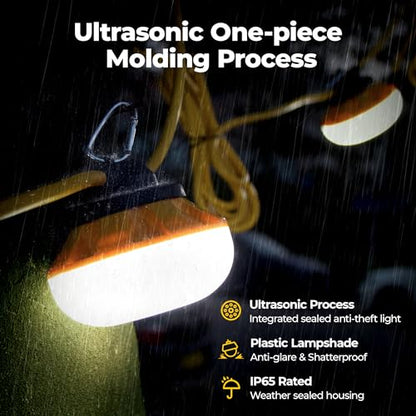 3Prong 100FT 100W LED String Lights, Temporary Work Lighting - size: 100FT-3Prong