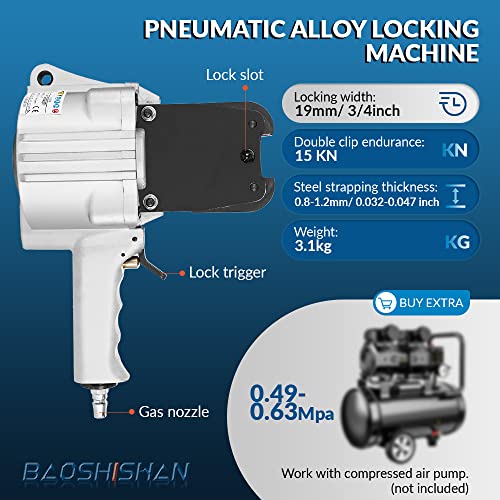 BAOSHISHAN Pneumatic Steel Strapping Machine for 3/4'' Width Strapping - size: 0.75inch