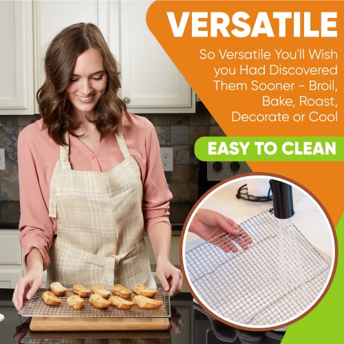 Spring Chef 10" x 15" Stainless Steel Cooling Rack for Baking, Set of 2 - size: 10"x15", style: 2 Pack