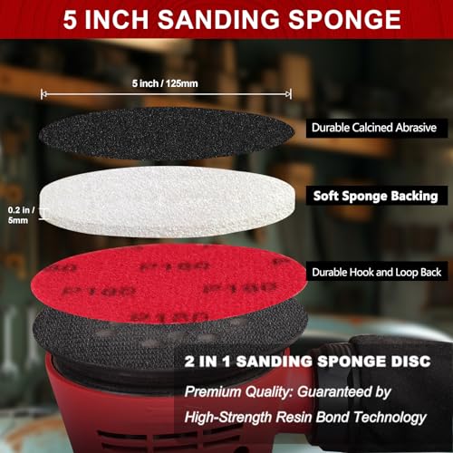 Shinboc 18 PCS 5 Inch Sanding Sponge 2000 Grit, Bowling Ball Sanding Pads - color: 2000grit, size: 5 Inch 18Pcs