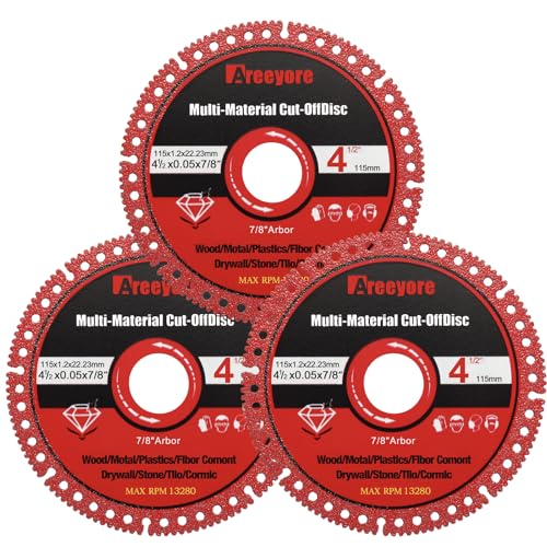 4.5 x 7/8 Inch Diamond Cut Off Wheel for Metal, Angle Grinder Disc