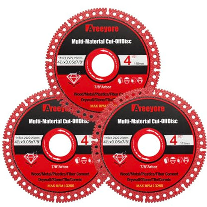 4.5 x 7/8 Inch Diamond Cut Off Wheel for Metal, Angle Grinder Disc