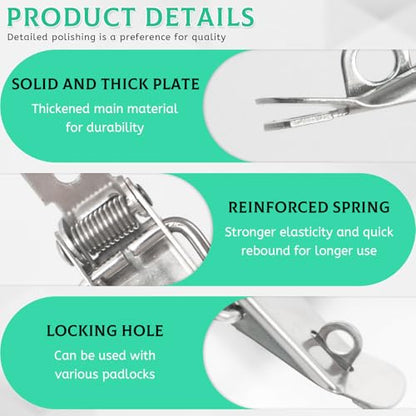 10 PCS Stainless Steel 90 Degree Spring Toggle Lock