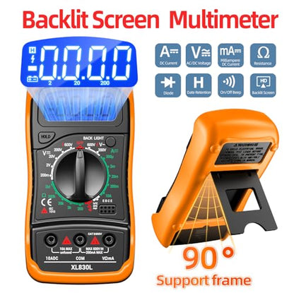 Multimeter with Clamp Meter,4000 Count Amp Meter & 2000 Count Multi Tester