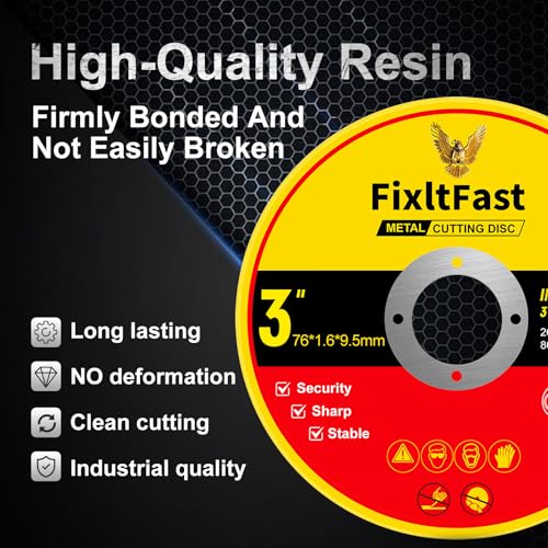 FIXLTFAST 3 x 3/64 x 3/8 Metal & Stainless Steel Cut Off Wheel -50 PCS - size: 3
