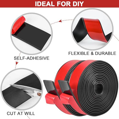 Adhesive Rubber Strips 2" Widex1/8 Thick x15' Long Neoprene Rubber Sheets, Rolls & Strips with Adhesive Backing Rubber Pads Self Stick Seal Rubber Gasket Adhesive Back for Matting Padding - size: 2" Widex1/8"Thick x15' Long