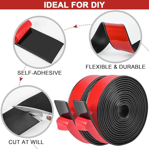 Adhesive Rubber Strips 2" Widex1/16 Thickx15' Long Neoprene Rubber Sheets, Rolls & Strips with Adhesive Backing Rubber Pads Self Stick Seal Rubber Gasket Adhesive Back for Matting Padding - size: 2"Widex1/16"Thickx15' Long