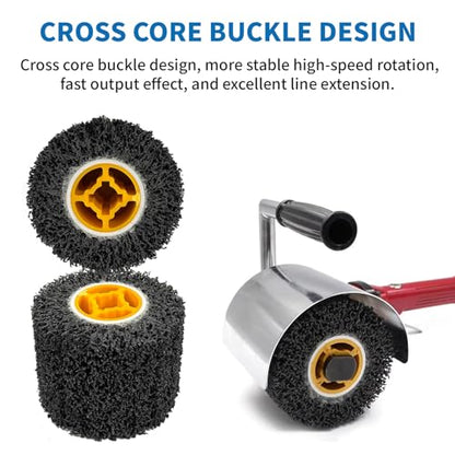 2 Pcs 4.5 x 4 Inch Abrasive Drawing Drum, 40 Grit Sanding Wheel with 3/4 Inch Quad Keyway, Surface Conditioning Burnishing Tool for Hand Held Polishing Machine