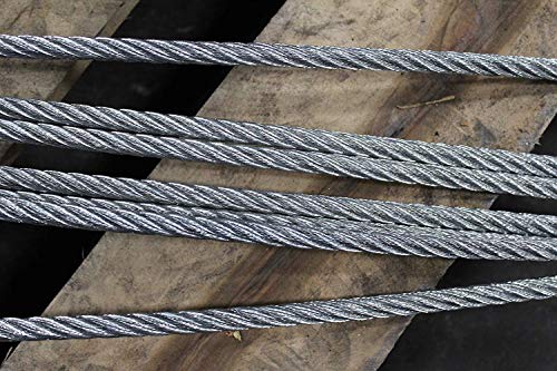Single Leg Wire Rope Sling | 2.5 Ton Vertical Rated Capacity | Eye-to-Eye Flemish Loop Ends | 1/2" Dia. | 8' Length | EIPS 6x25 IWRC | Hanes Supply (HSI) Heavy Duty Rigging Cable - size: 8-Foot Length