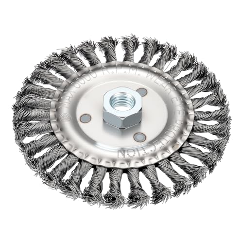 DTGN 6 Inch Wire Wheel Brush for Grinder, 5/8"-11 Arbor - size: 6 inch