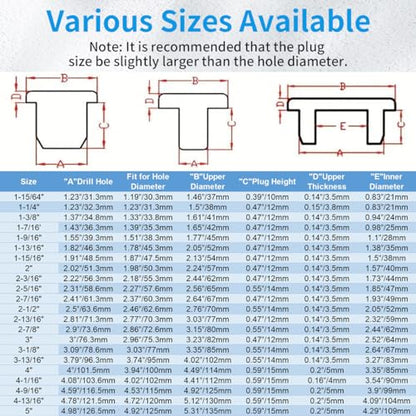 6PCS 1.27" Silicone Rubber Plug, T Type Plug for Round Hole - style: 32.3mm(1-1/4"),6 PCS