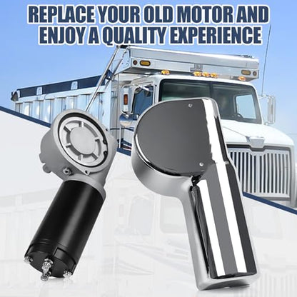1500W 60:1 2.1HP Electric Tarp Motor for Dump Trucks Over 28' Length, Universal Tipper Truck Roll Canopy Motor for Dump Truck Tarp System with Chrome Housing Cover- 12V DC, 60RPM- 5 Years Warranty - size: 1500w 60:1