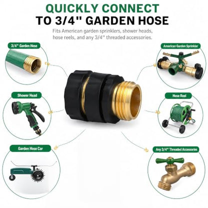 Hourleey Garden Hose Quick Connector, 3/4 Inch Male and Female Garden Hose Fitting Quick Connector, 6 Set - size: 6 Set