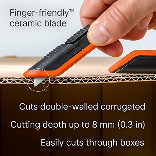 Slice - 10400 Box Cutter, 3 Position Manual Button with Ceramic Blade, Locking blade - color: Locking Blade, size: 1 Pack