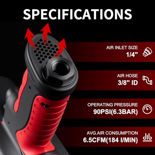 AEROPRO TOOLS 1/2-Inch Air Impact Wrench, Twin Hammer Pneumatic Impact Gun