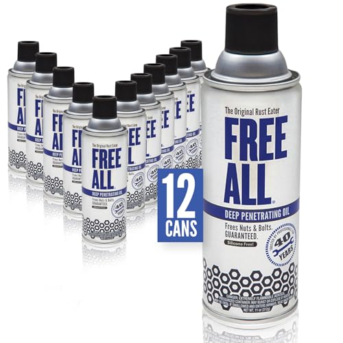 Free All Deep Penetrating Oil Rust Remover, Loosen Rusty Nuts & Bolts, Screws, Clamps, Pipes, 11 oz. Aerosol, 12 Pack - style: 12 Cans of 11 Ounces