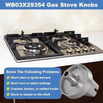 WB03X29354 Stove Knobs 5 Pack Compatible with GE Profile Gas Cooktop