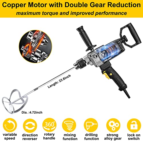 ROLAYSEE TOOLS Mixing Drill, 10-Amp Corded 5/8" Heavy Duty Drill Mixer