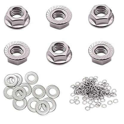 M10 x 1.5mm Serrated Flange Lock Nuts, 30pcs 304 Stainless Steel Metric Hex Flange LockNuts, Bright Finish