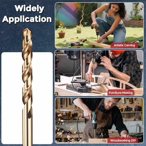5pcs Drill Bit 3/16" Diameter 4.763mm M35 5% Cobalt HSS for Metal - size: 3/16" (4.763mm)