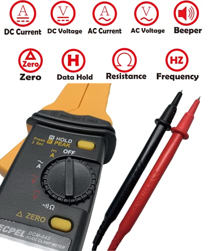 TECPEL DCM-043 Digital AC/DC clamp meter, clamp transmitter, high resolution of 1mA