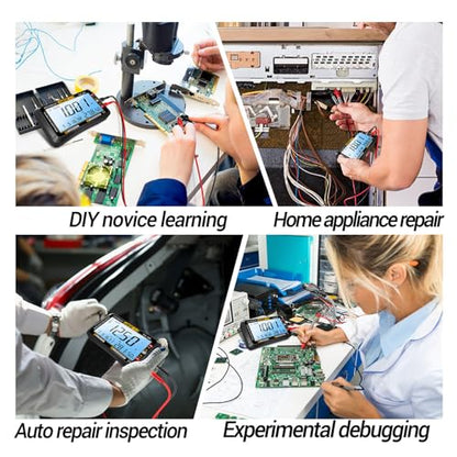 ANENG Digital Multimeter Tester,4000 Counts Voltage Tester,Auto-Ranging TRMS Volt Meter,Large LCD Ohm Meter Measures AC/DC Current,Voltage,Resistance, Diode,Continuity,Capacitance,Temperature - style: 613 Black Large Screen