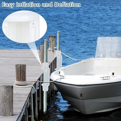 Dock Bumpers for Poles 2/4/6 Pack, Dock Post Bumpers 2" Diameter, Dock Bumpers for Docking Pole Bumpers for Post Slip-on Vertical Soft UV-Resistant Marine Grade Vinyl Black/White/Blue/Grey/Red/Purple - style: White-4 Pack